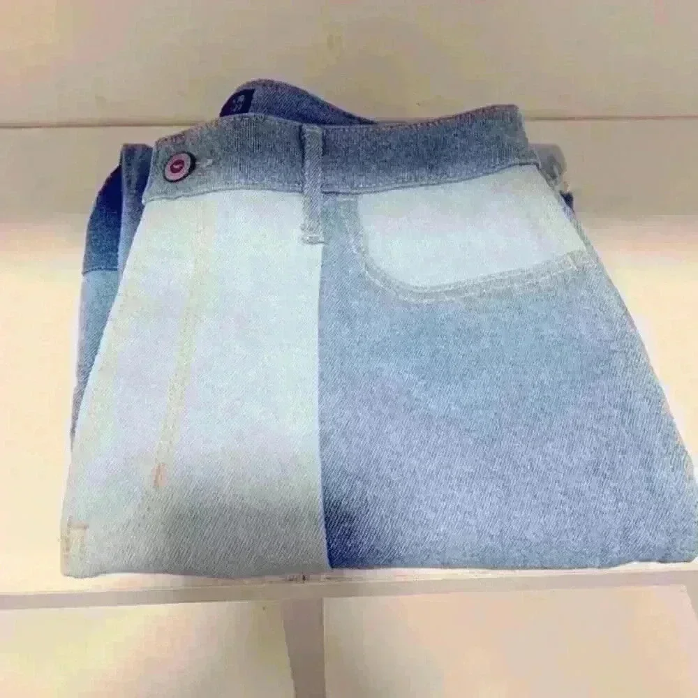 Hollister Ultra High Rise Mom Jeans Vintage Stretch Patchwork 11R Raw Hem 30/27
